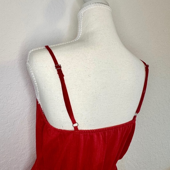 Red V-Neckline Spaghetti-Strap Mini Dress, Size S - Picture 5 of 9